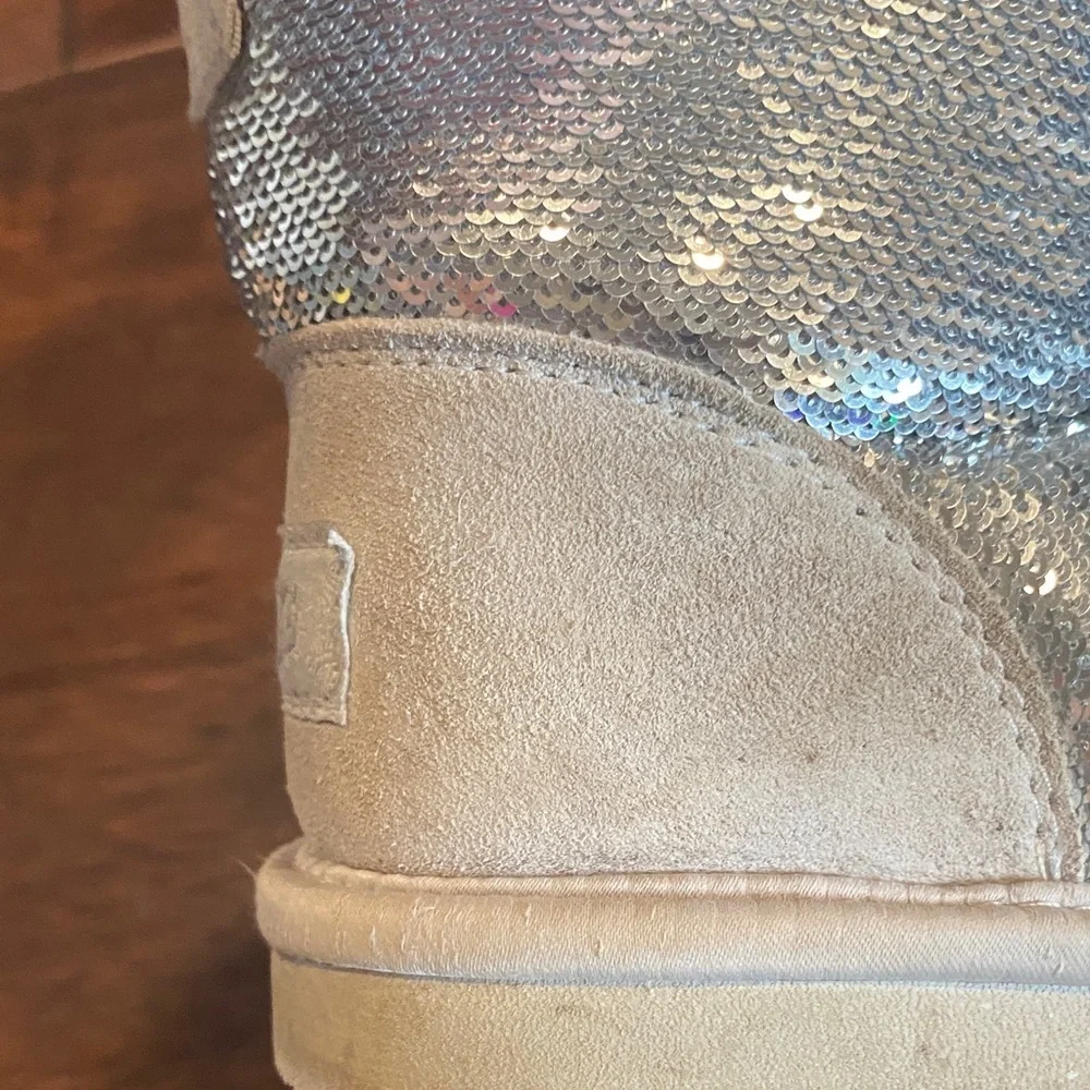 UGG Kids Shimmering Silver Boots